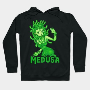 Cool and Cute Green Medusa Cartoon Hoodie